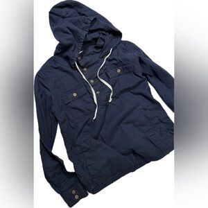 All Saints Navy Hooded Jacket (Unisex)